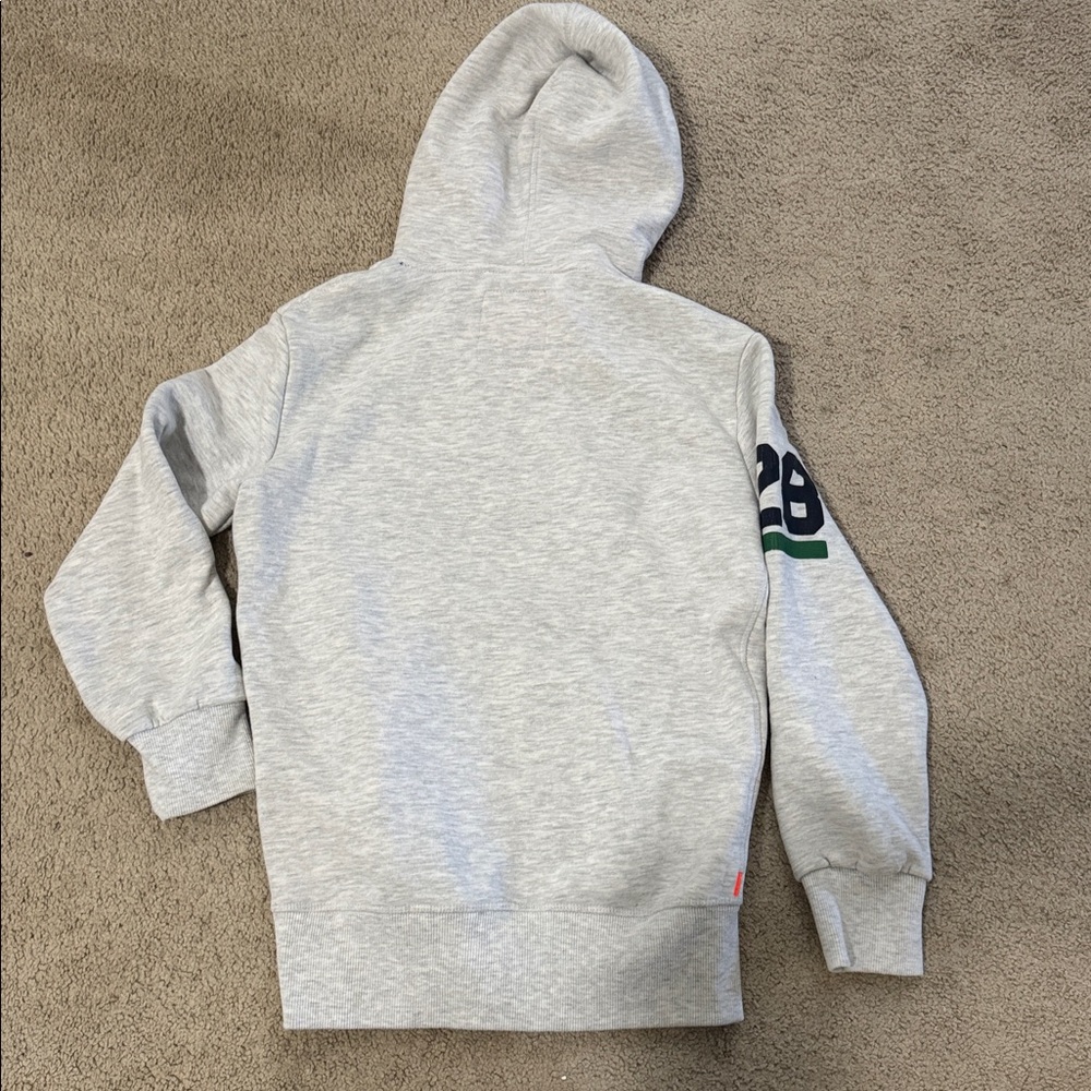 Superdry Light Gray Hoodie with Green and Navy Details - Picture 7 of 7
